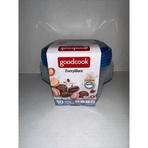 Goodcook 5 Large Square Container with Light Blue‎ Lid 5.2 Cups